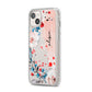Custom Name Floral Bouquet iPhone 14 Plus Clear Tough Case Starlight Angled Image