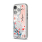 Custom Name Floral Bouquet iPhone 14 Pro Glitter Tough Case Silver Angled Image