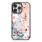 Custom Name Floral Bouquet iPhone 14 Pro Max Black Impact Case on Silver phone