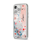 Custom Name Floral Bouquet iPhone 14 Pro Max Clear Tough Case Silver Angled Image