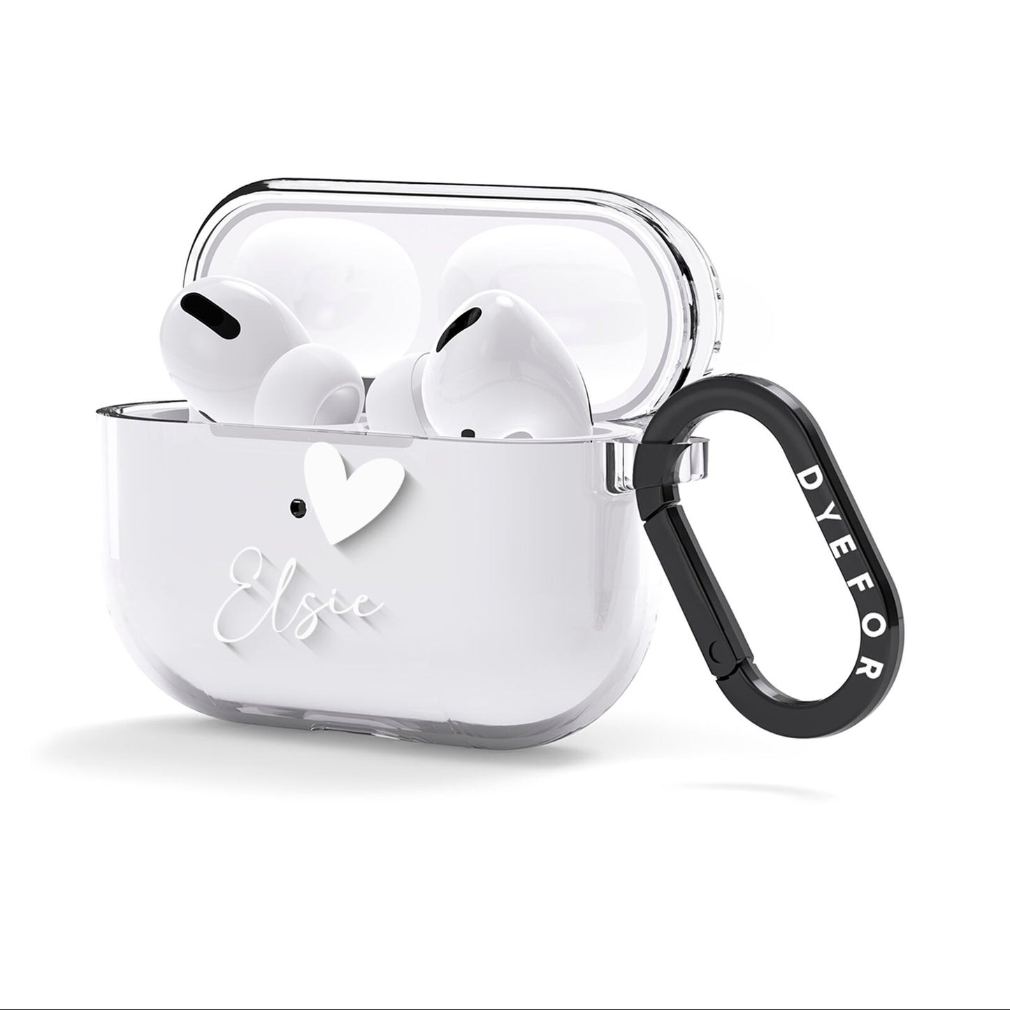 Custom Name Heart AirPods Clear Case 3rd Gen Side Image