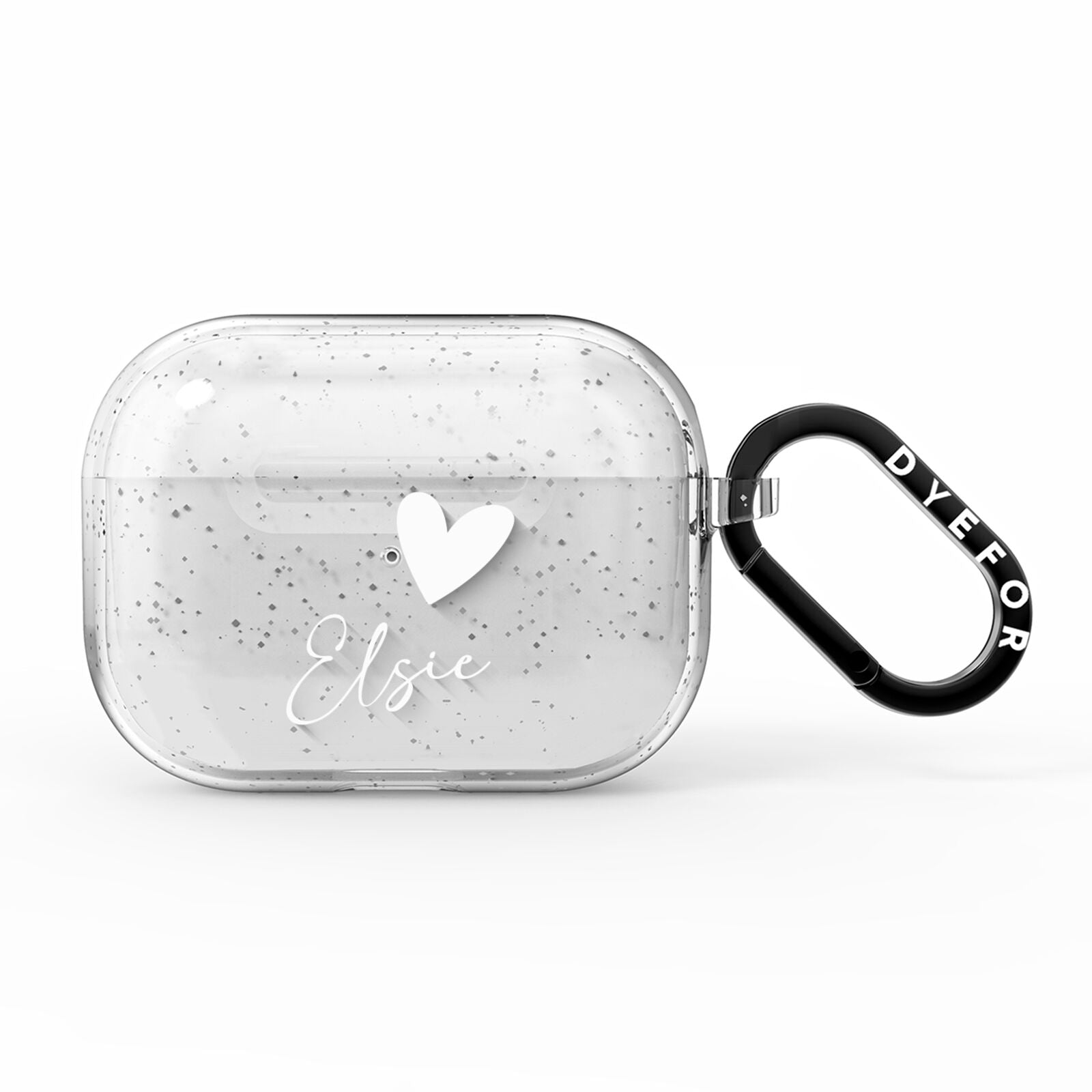 Custom Name Heart AirPods Pro Glitter Case