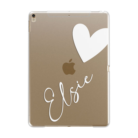 Custom Name Heart Apple iPad Gold Case