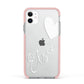 Custom Name Heart Apple iPhone 11 in White with Pink Impact Case