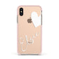 Custom Name Heart Apple iPhone Xs Impact Case Pink Edge on Gold Phone