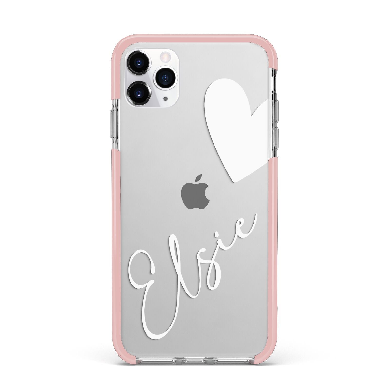 Custom Name Heart iPhone 11 Pro Max Impact Pink Edge Case