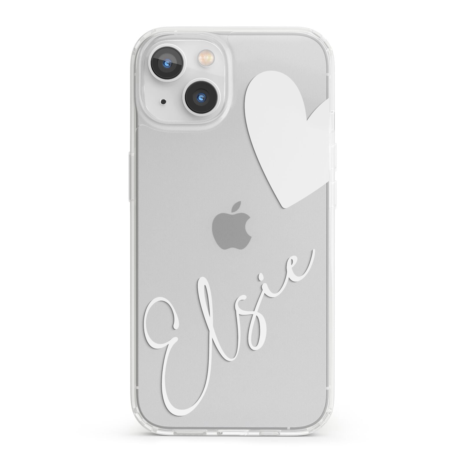 Custom Name Heart iPhone 13 Clear Bumper Case