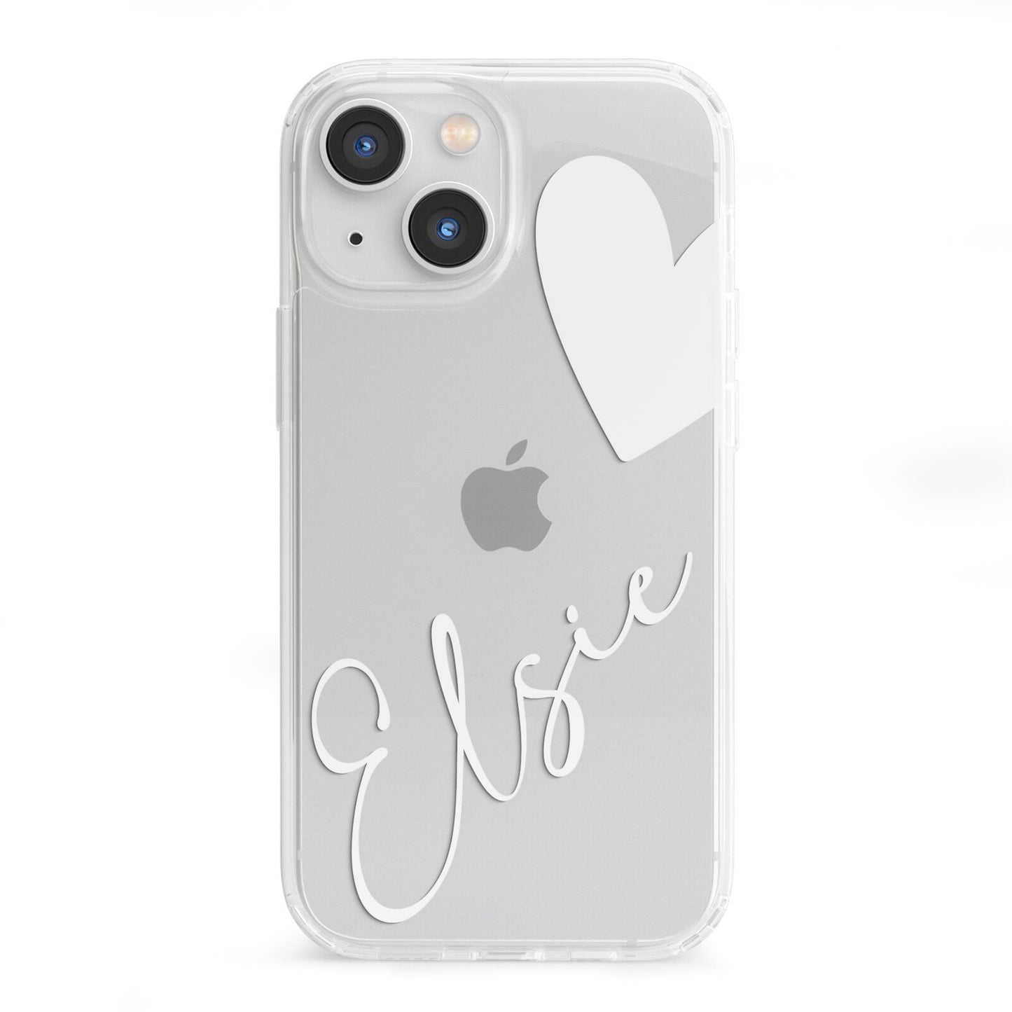 Custom Name Heart iPhone 13 Mini Clear Bumper Case