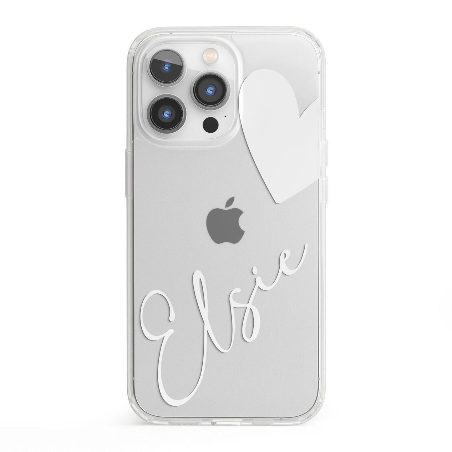 Custom Name Heart iPhone 13 Pro Clear Bumper Case