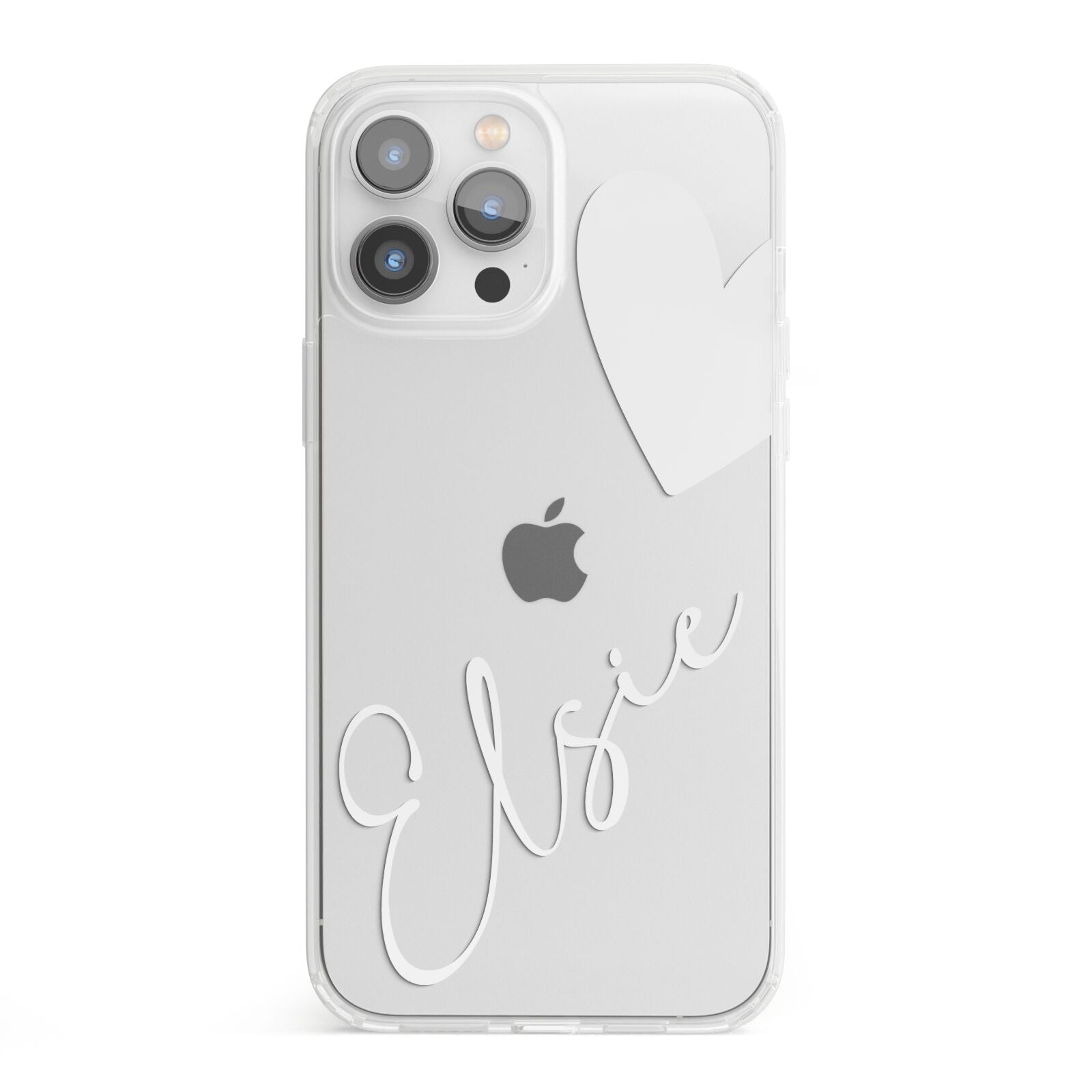 Custom Name Heart iPhone 13 Pro Max Clear Bumper Case