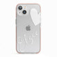 Custom Name Heart iPhone 13 TPU Impact Case with Pink Edges