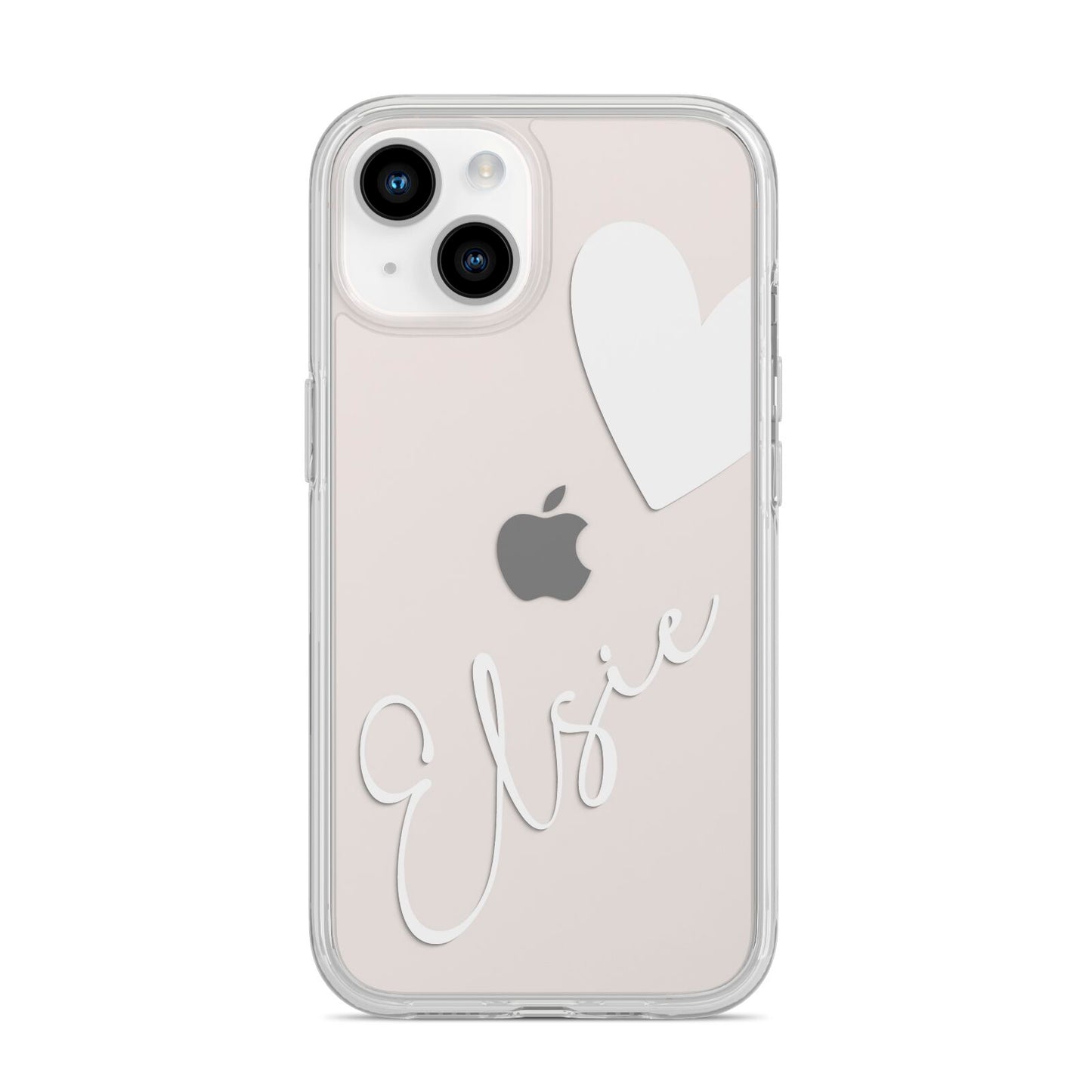 Custom Name Heart iPhone 14 Clear Tough Case Starlight