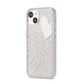 Custom Name Heart iPhone 14 Glitter Tough Case Starlight Angled Image