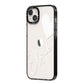 Custom Name Heart iPhone 14 Plus Black Impact Case Side Angle on Silver phone