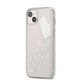 Custom Name Heart iPhone 14 Plus Clear Tough Case Starlight Angled Image