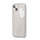 Custom Name Heart iPhone 14 Plus Glitter Tough Case Starlight Angled Image