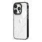 Custom Name Heart iPhone 14 Pro Black Impact Case Side Angle on Silver phone