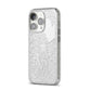 Custom Name Heart iPhone 14 Pro Glitter Tough Case Silver Angled Image