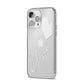 Custom Name Heart iPhone 14 Pro Max Clear Tough Case Silver Angled Image