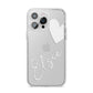 Custom Name Heart iPhone 14 Pro Max Clear Tough Case Silver
