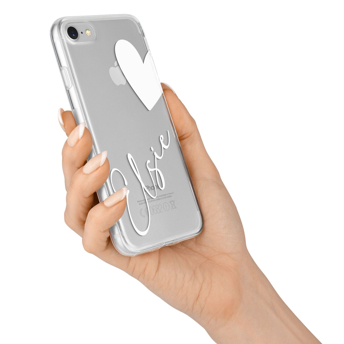 Custom Name Heart iPhone 7 Bumper Case on Silver iPhone Alternative Image