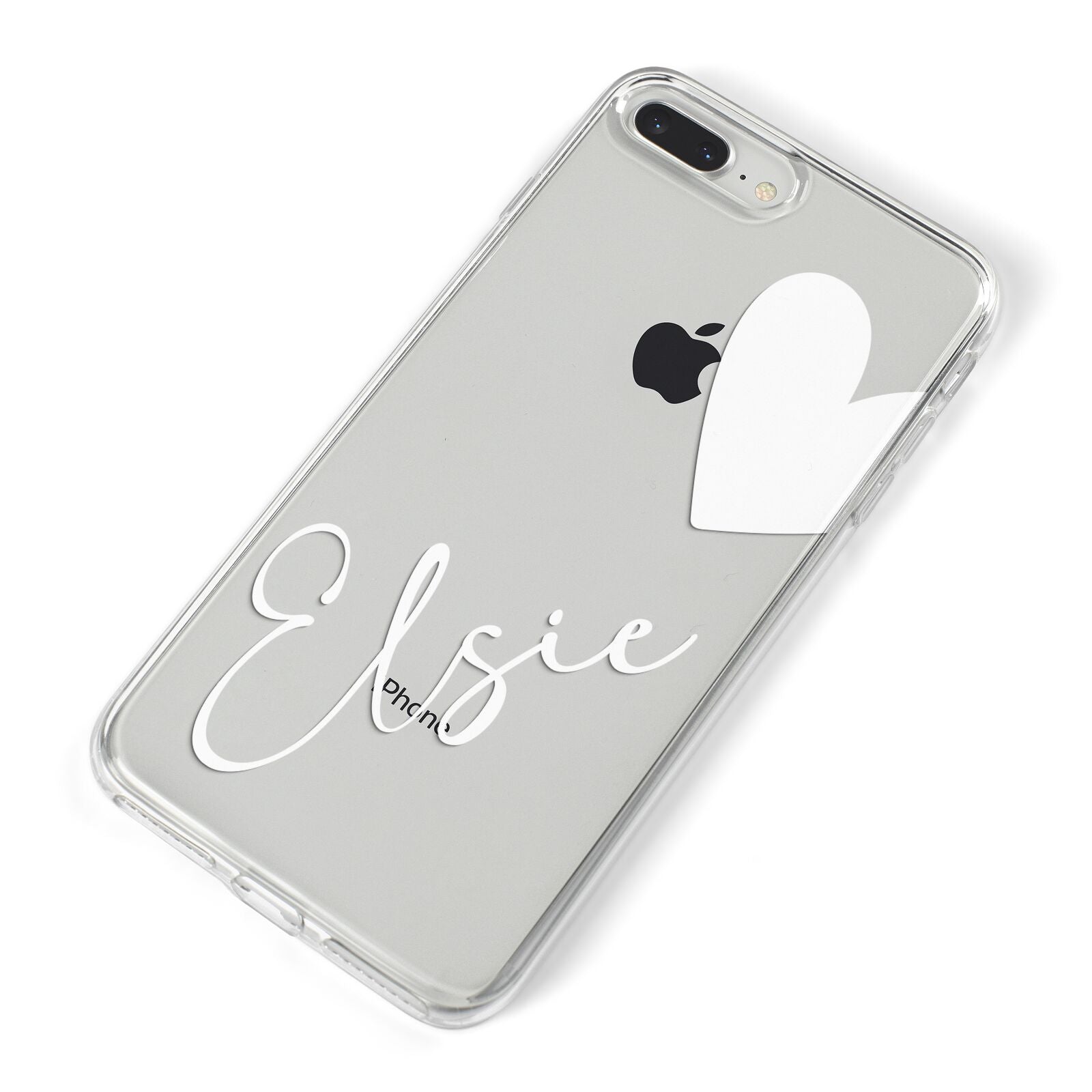 Custom Name Heart iPhone 8 Plus Bumper Case on Silver iPhone Alternative Image