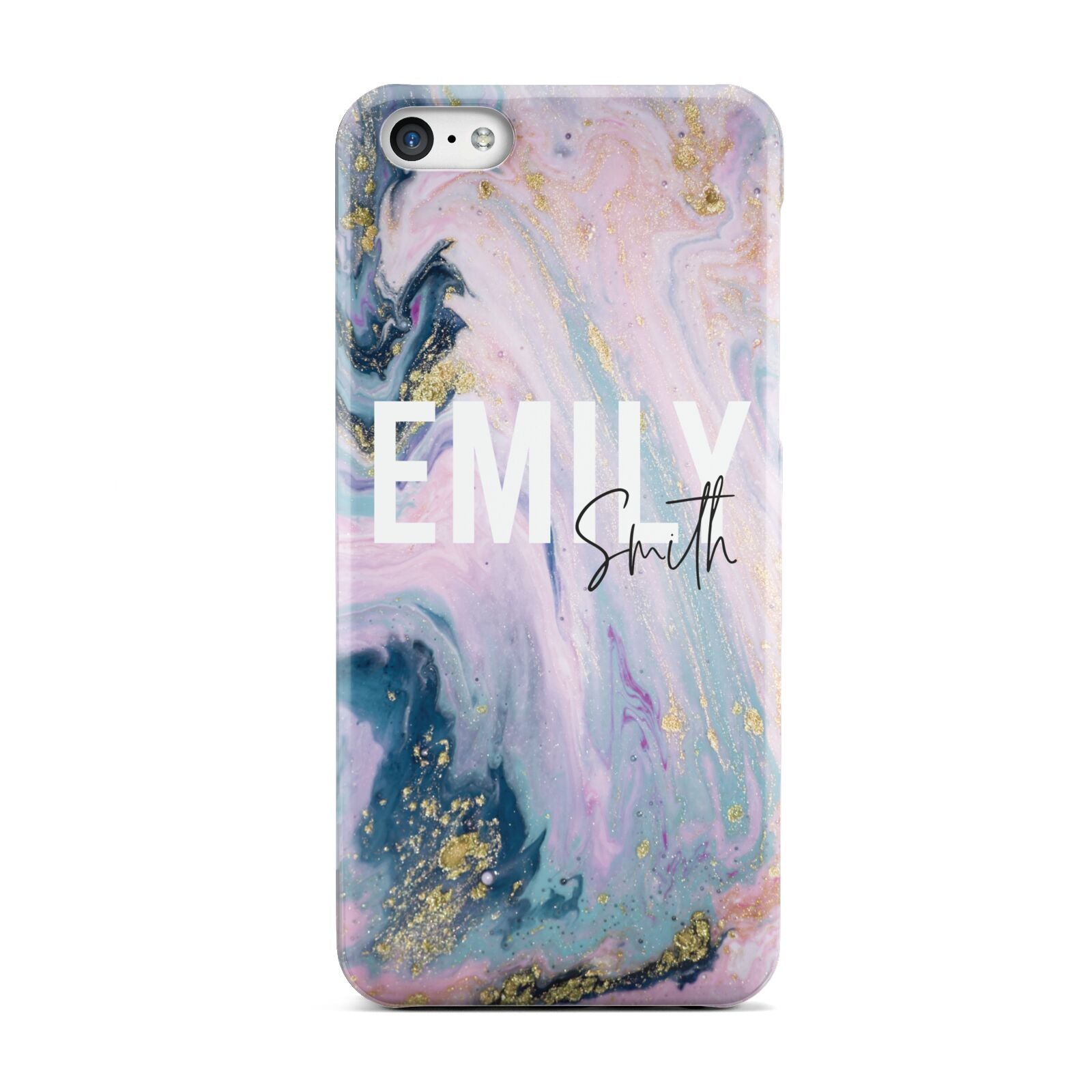 Custom Name Purple Gold Glitter Marble Apple iPhone 5c Case
