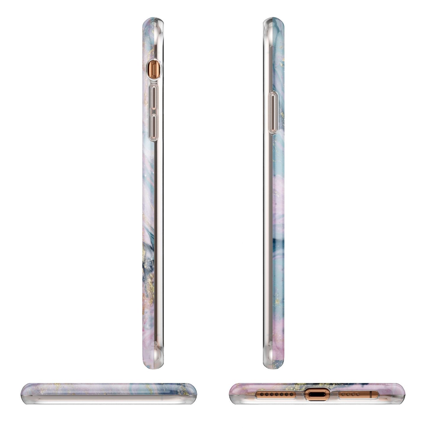 Custom Name Purple Gold Glitter Marble Apple iPhone XS Max 3D Wrap Tough Case Alternative Image Angles