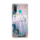 Custom Name Purple Gold Glitter Marble Huawei P Smart 2020
