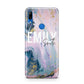 Custom Name Purple Gold Glitter Marble Huawei P Smart Z