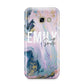 Custom Name Purple Gold Glitter Marble Samsung Galaxy A3 2017 Case on gold phone