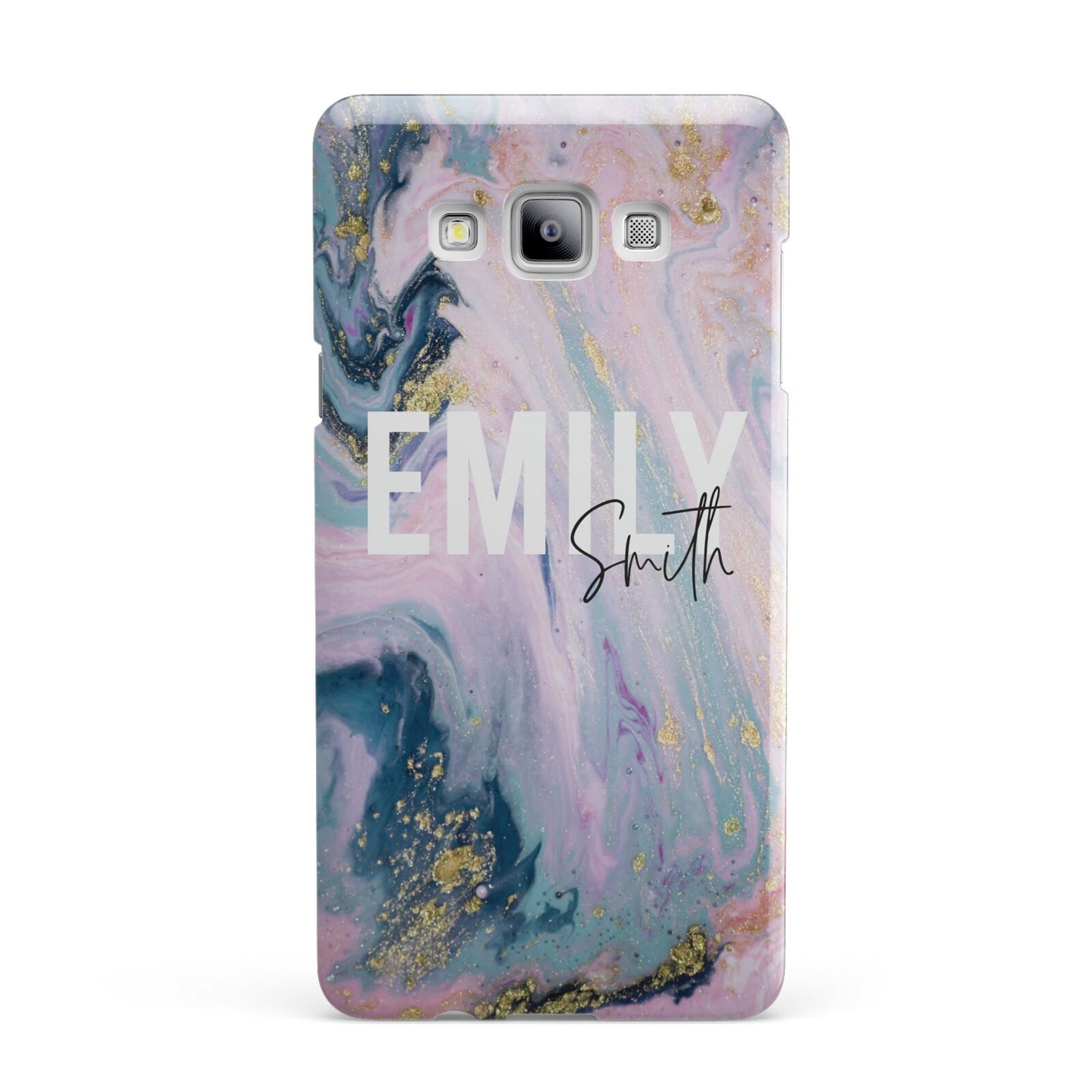 Custom Name Purple Gold Glitter Marble Samsung Galaxy A7 2015 Case