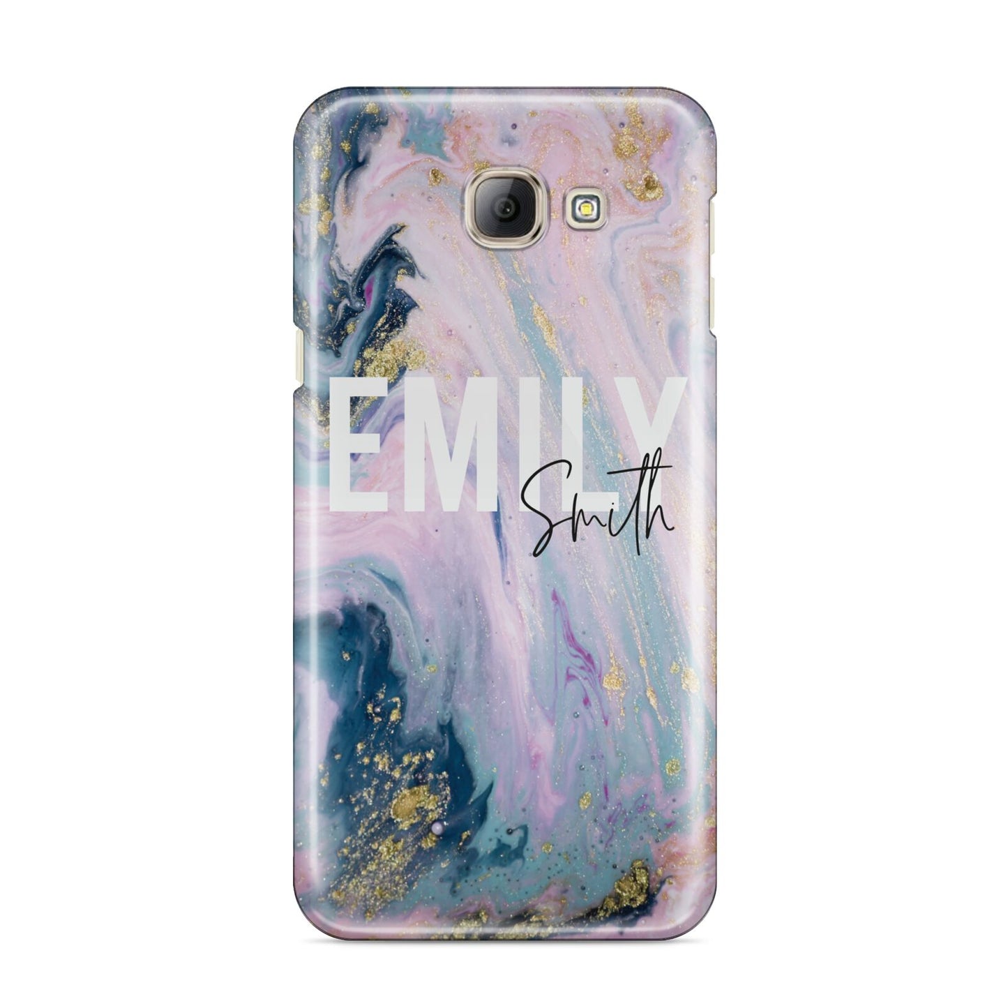 Custom Name Purple Gold Glitter Marble Samsung Galaxy A8 2016 Case