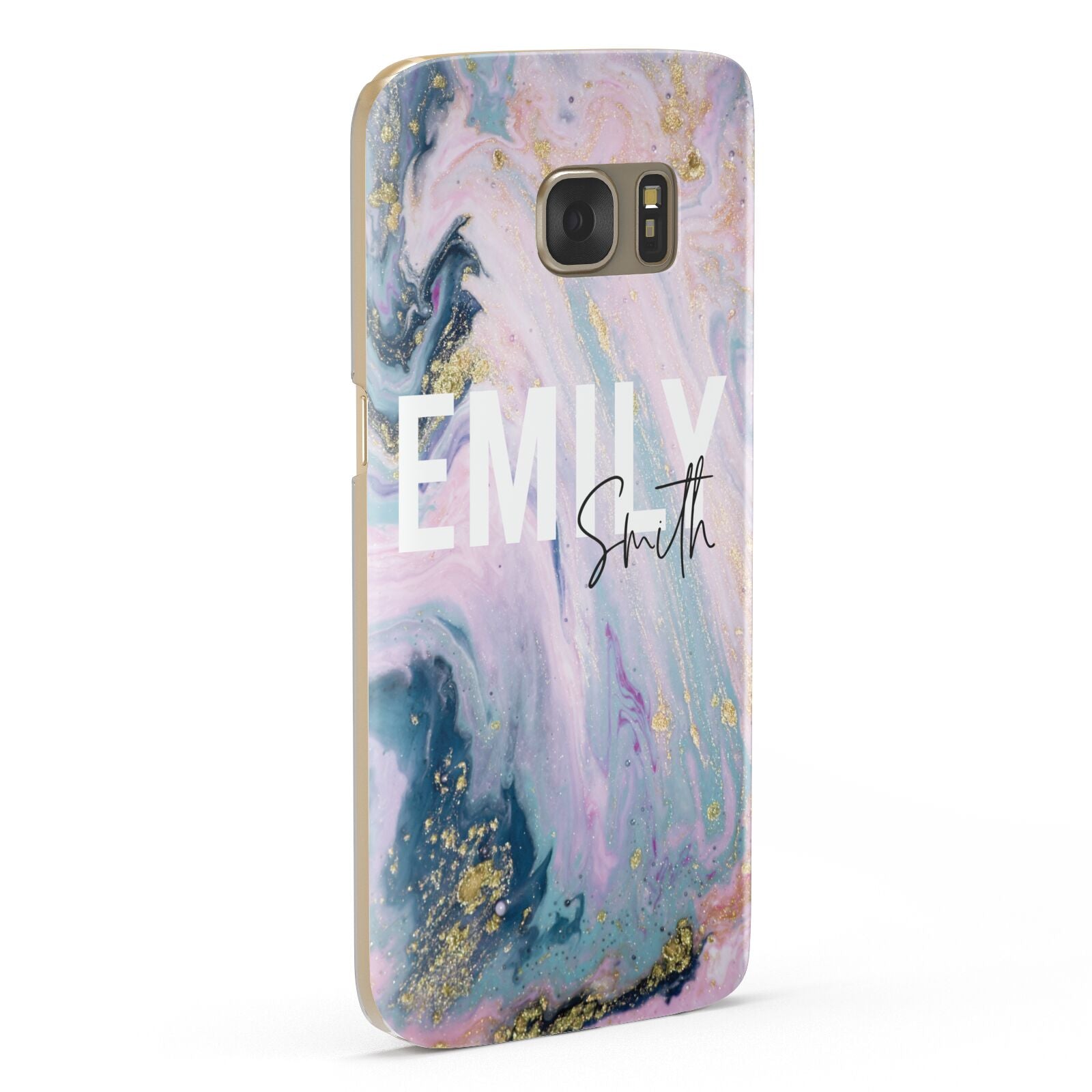 Custom Name Purple Gold Glitter Marble Samsung Galaxy Case Fourty Five Degrees