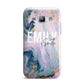 Custom Name Purple Gold Glitter Marble Samsung Galaxy J1 2015 Case