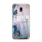 Custom Name Purple Gold Glitter Marble Samsung Galaxy J3 2017 Case