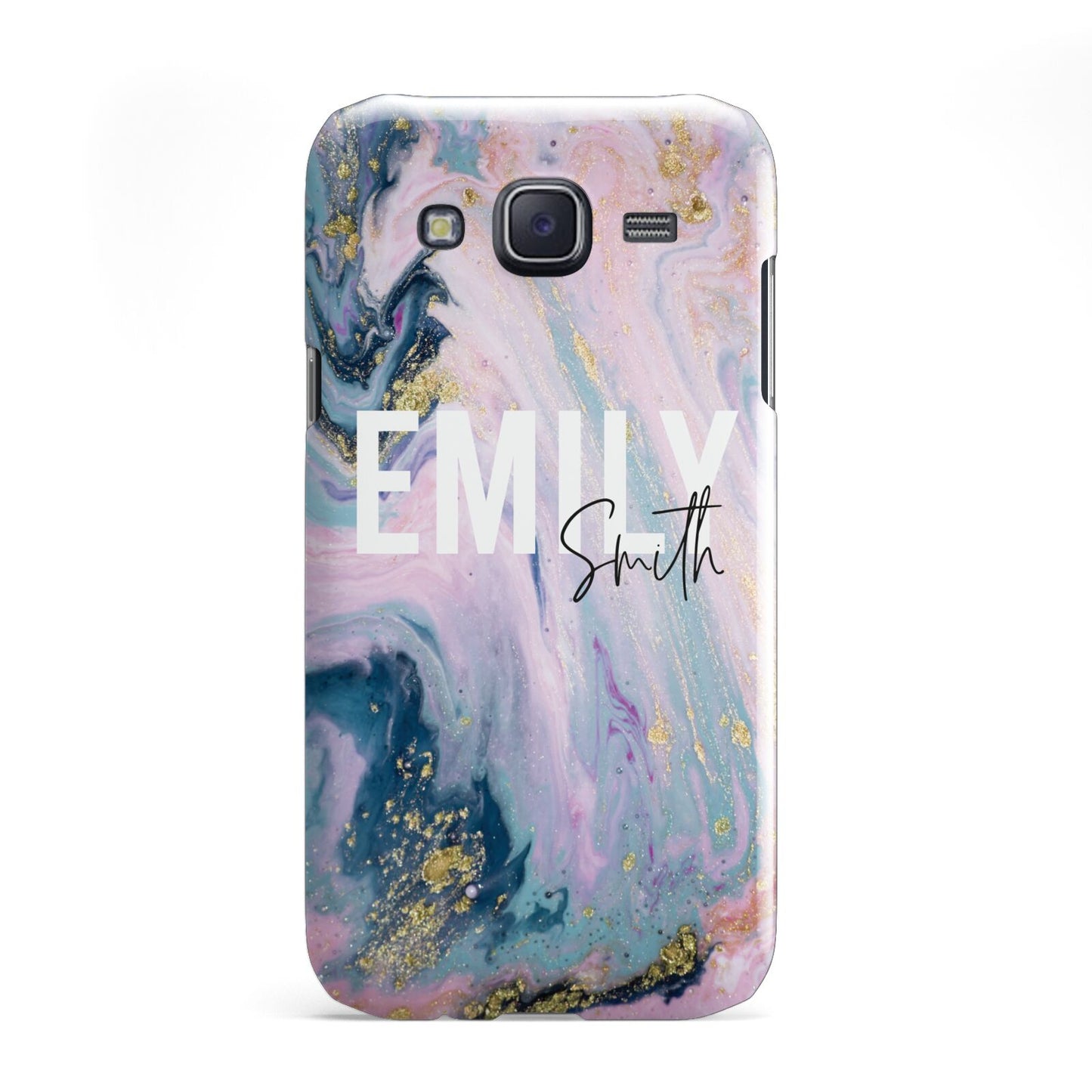 Custom Name Purple Gold Glitter Marble Samsung Galaxy J5 Case