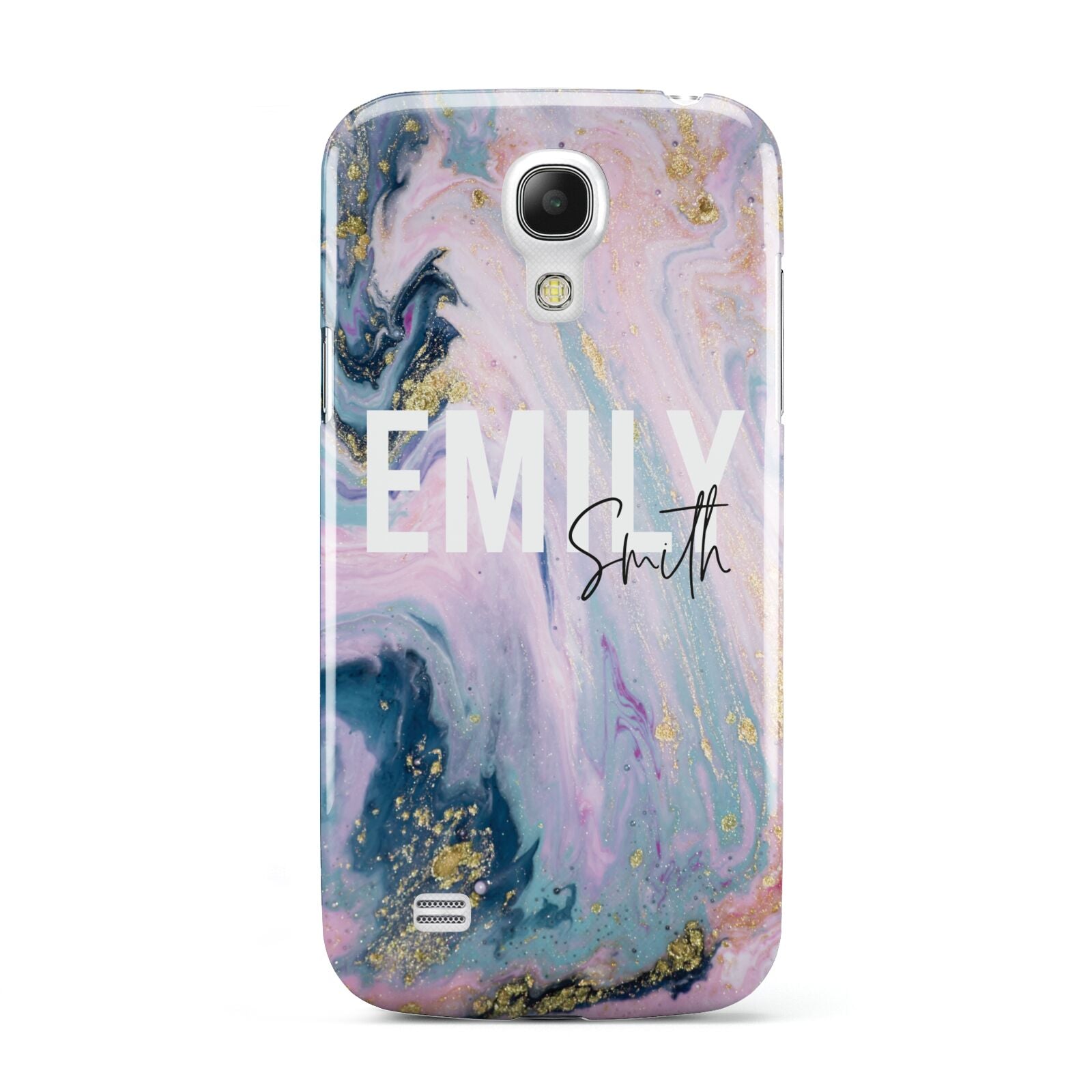 Custom Name Purple Gold Glitter Marble Samsung Galaxy S4 Mini Case