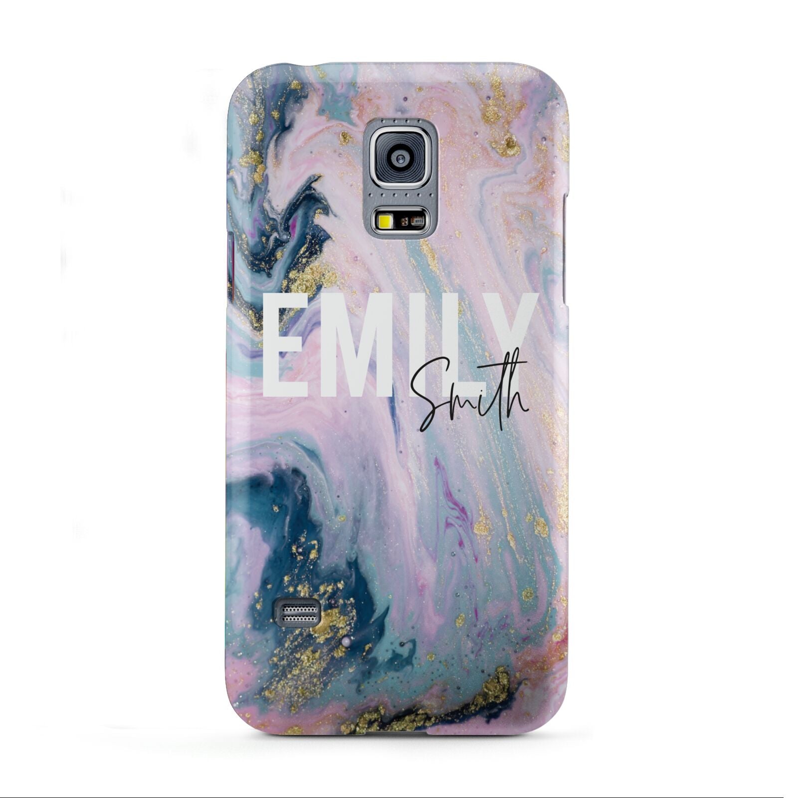 Custom Name Purple Gold Glitter Marble Samsung Galaxy S5 Mini Case