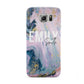 Custom Name Purple Gold Glitter Marble Samsung Galaxy S6 Case