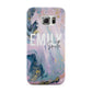 Custom Name Purple Gold Glitter Marble Samsung Galaxy S6 Edge Case