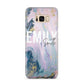 Custom Name Purple Gold Glitter Marble Samsung Galaxy S8 Plus Case