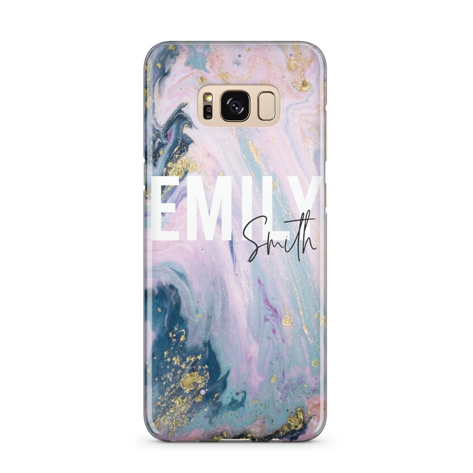Custom Name Purple Gold Glitter Marble Samsung Galaxy S8 Plus Case