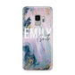 Custom Name Purple Gold Glitter Marble Samsung Galaxy S9 Case
