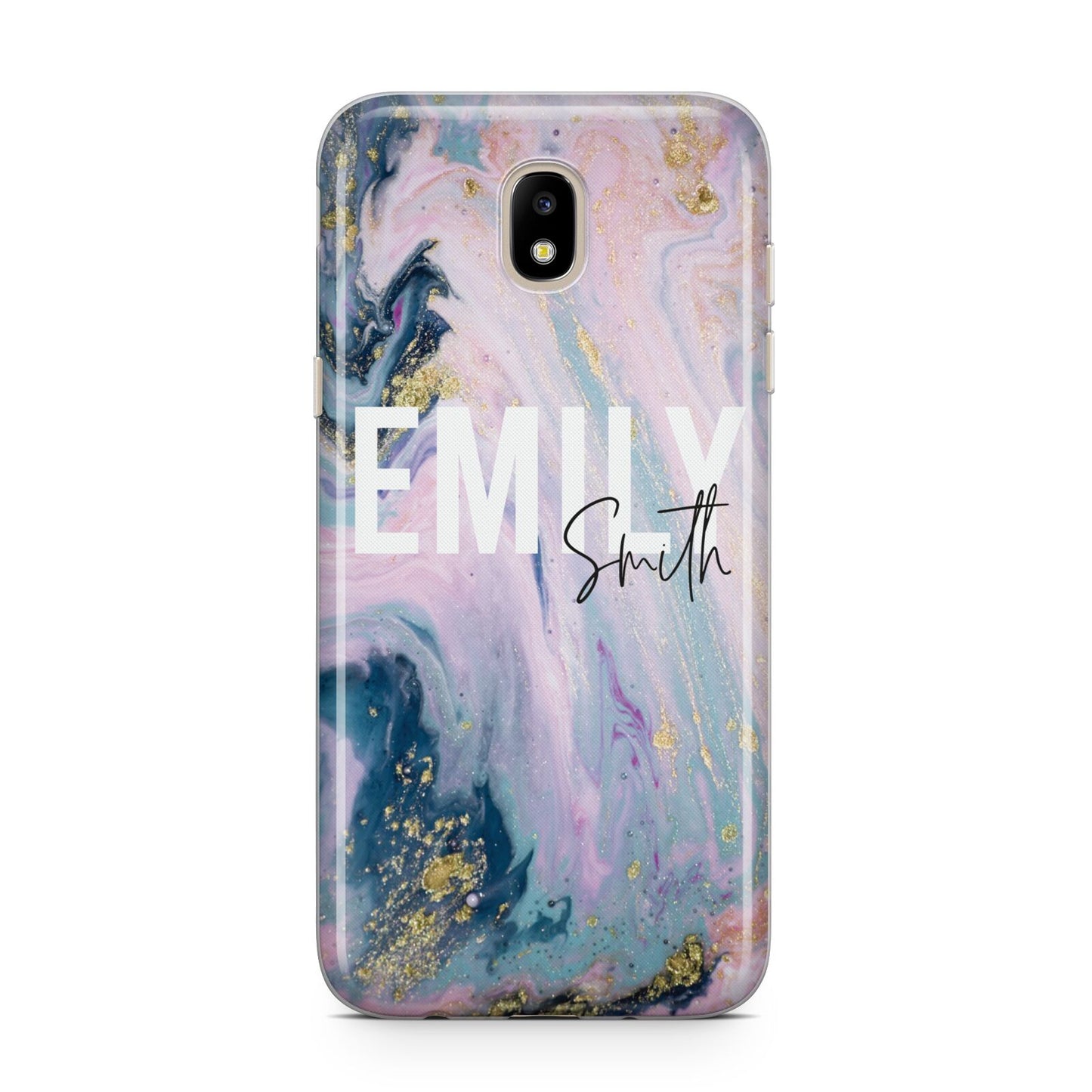 Custom Name Purple Gold Glitter Marble Samsung J5 2017 Case