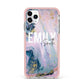 Custom Name Purple Gold Glitter Marble iPhone 11 Pro Max Impact Pink Edge Case