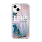 Custom Name Purple Gold Glitter Marble iPhone 14 Glitter Tough Case Starlight