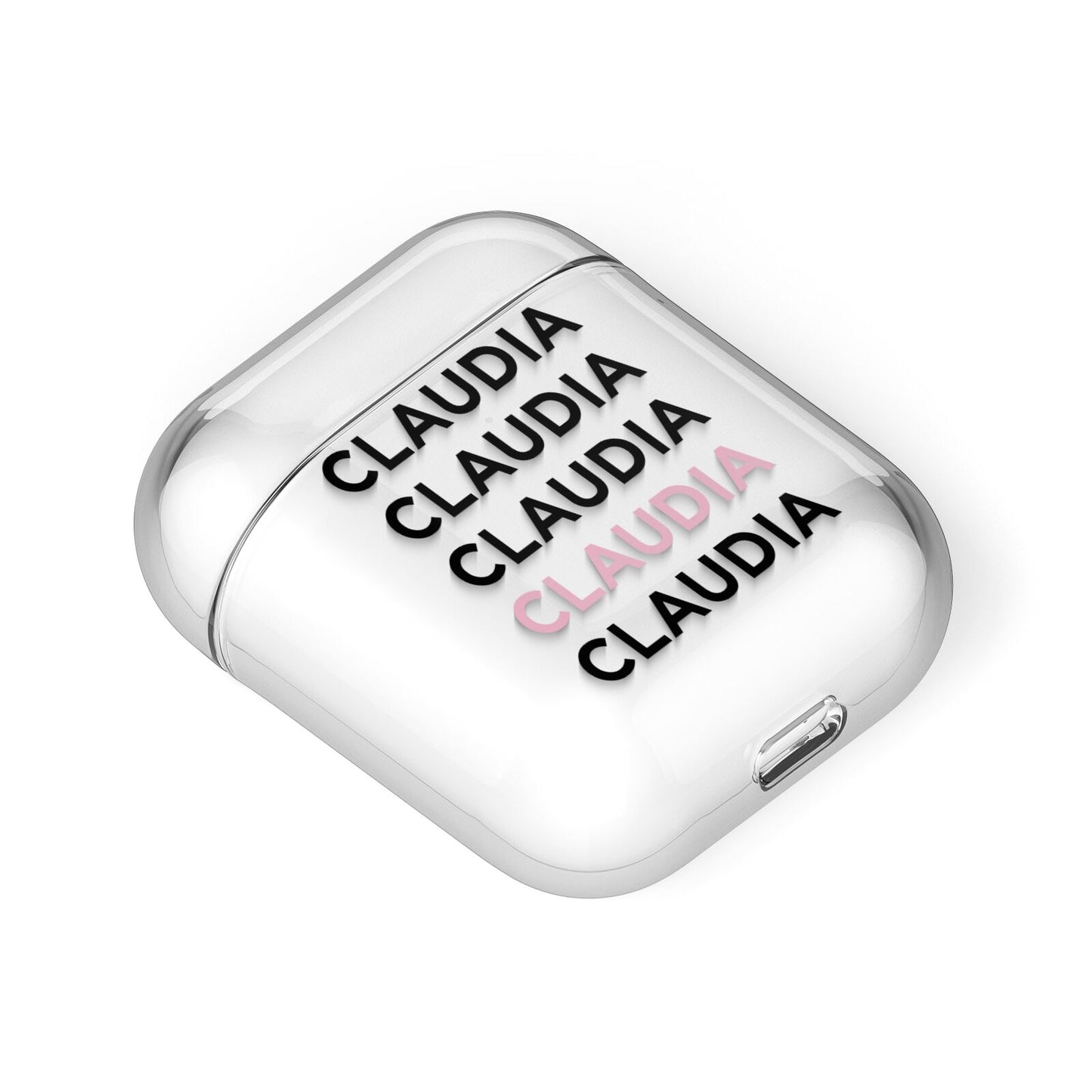 Custom Name Repeat AirPods Case Laid Flat