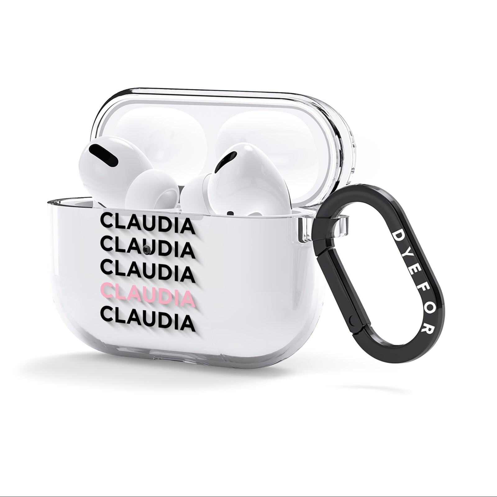 Custom Name Repeat AirPods Clear Case 3rd Gen Side Image