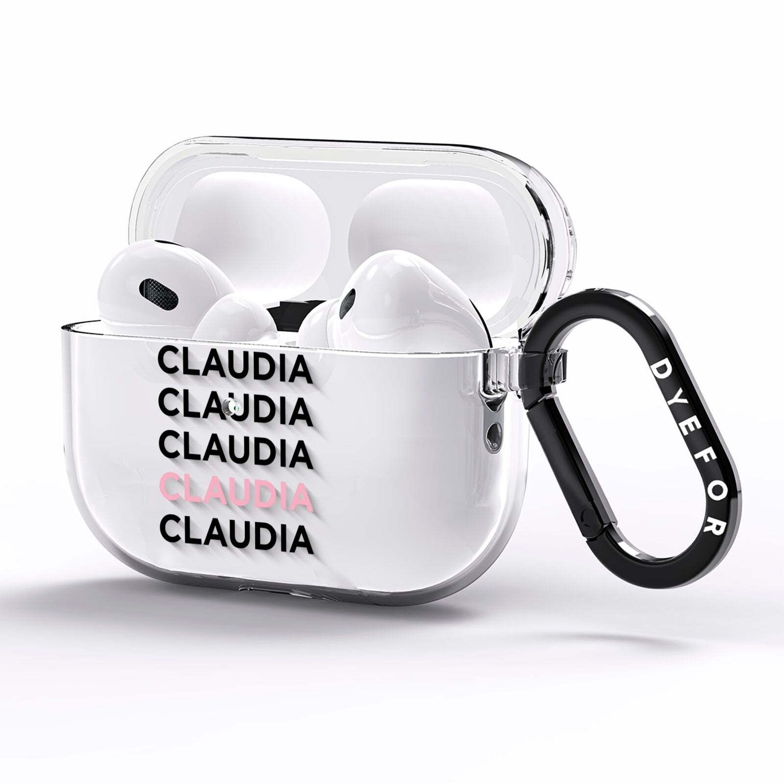 Custom Name Repeat AirPods Pro Clear Case Side Image